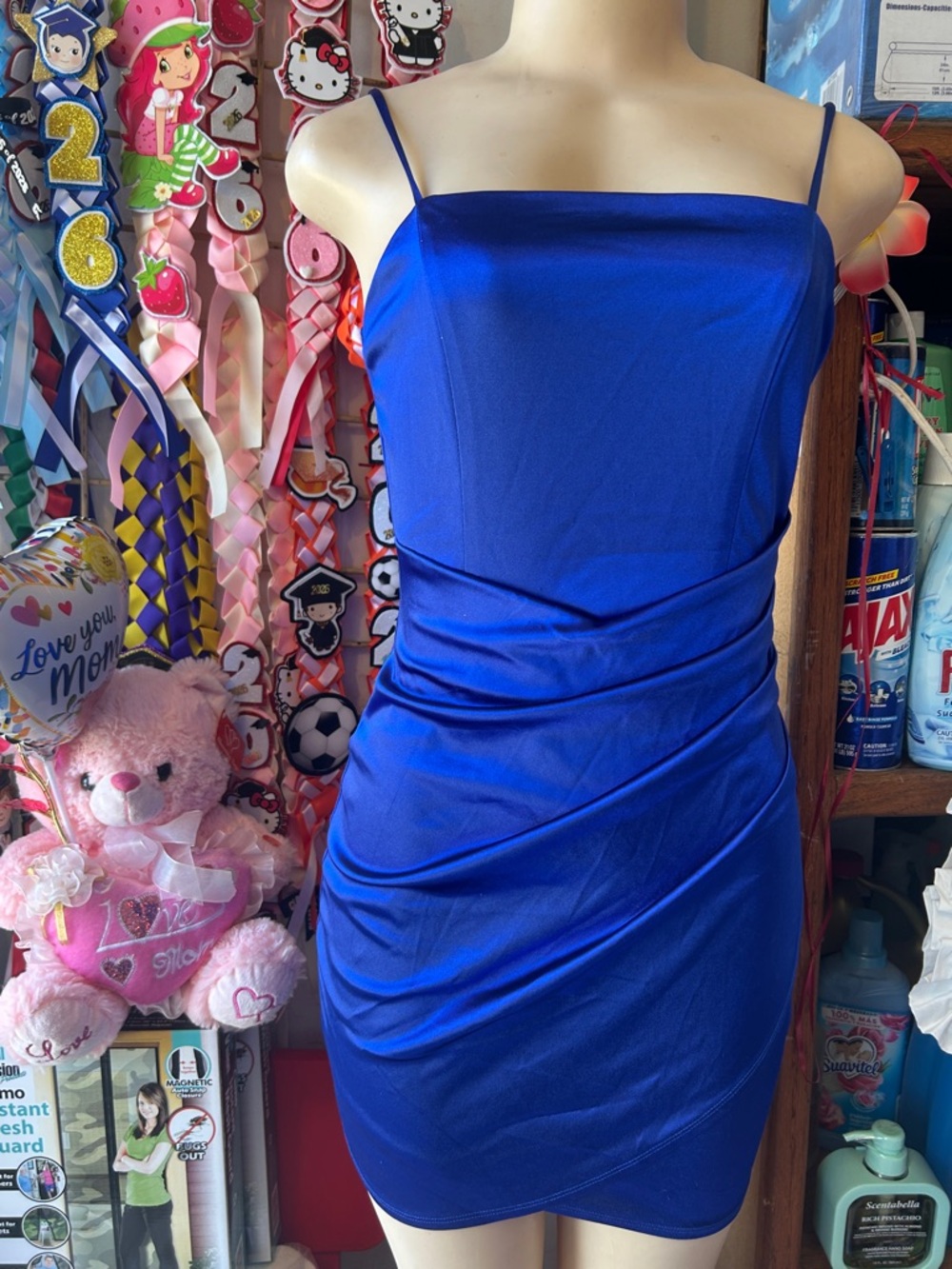 Sleeveless Royal Blue Bodycon Mini Dress